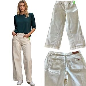 Peace Love World Natural Wide Leg Jeans Size 14 New with Tags Winter White
